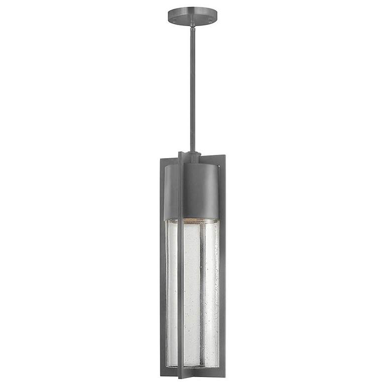 Image 1 Shelter 21 3/4 inch High Hematite LED Outdoor Hanging Light