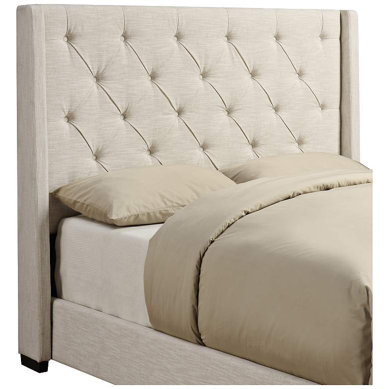 Image 1 Shelter Neutral Fabric Queen Headboard