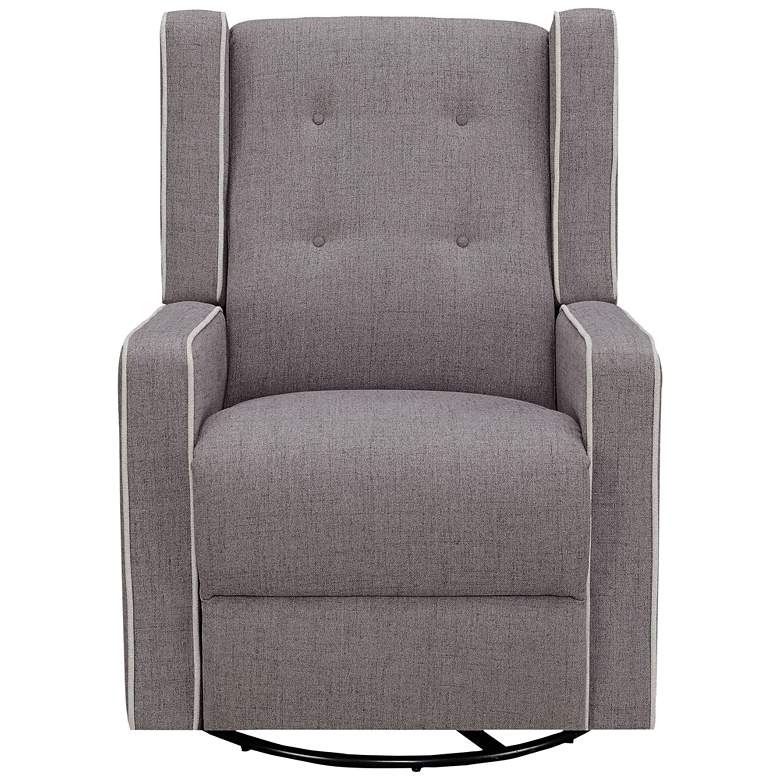 Image 1 Shelter White Welted Gray Multi-Function Swivel Recliner