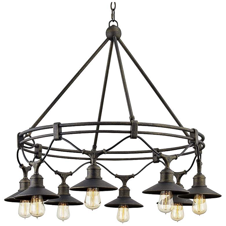 Image 1 Shelton 29"H Vintage Bronze 8-Light Outdoor Hanging Light