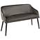 Shelton 49 1/2" Wide Charcoal Fabric Modern Banquette 2-Seater Bench