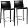 Shen Black Bonded Leather 26" Counter Chair Set of 2