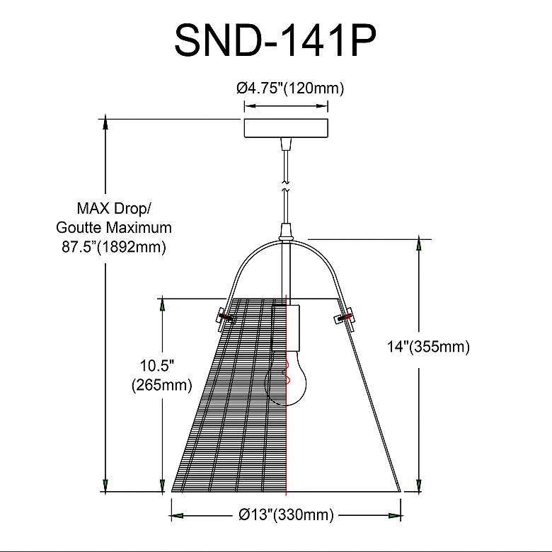 Image 3 Shenandoah 13"W Aged Brass and Natural Wicker Pendant Light more views