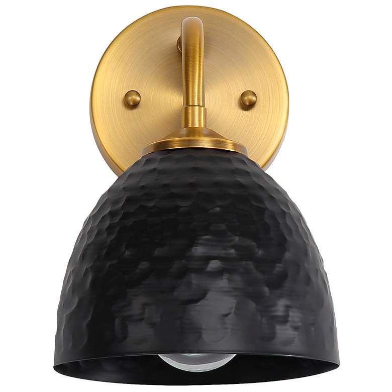 Image 2 Shepard 1-Light Wall Sconce in Modern Brass with Matte Black more views