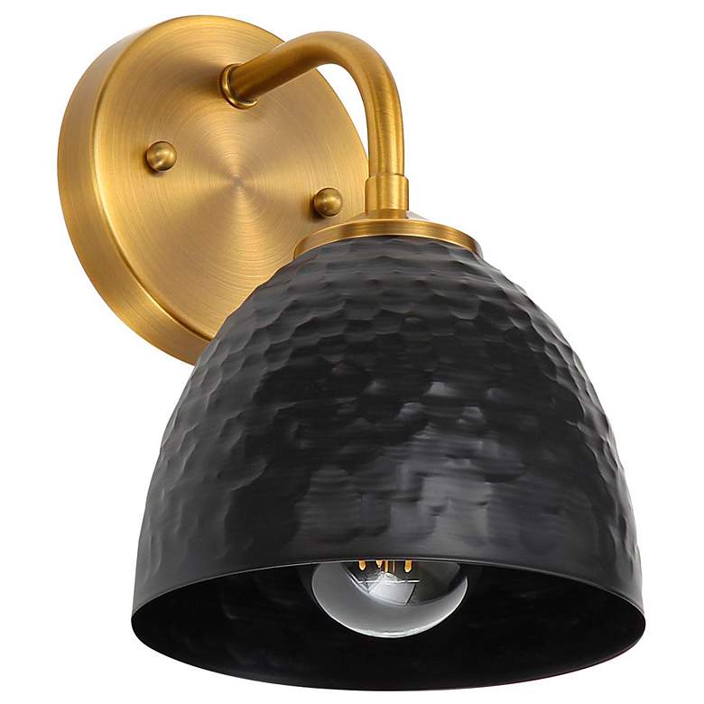 Image 4 Shepard 1-Light Wall Sconce in Modern Brass with Matte Black more views