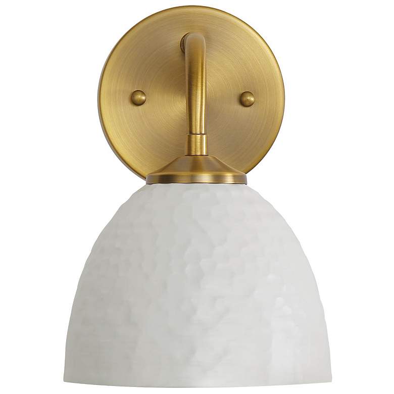 Image 1 Shepard 1-Light Wall Sconce in Modern Brass with Matte White