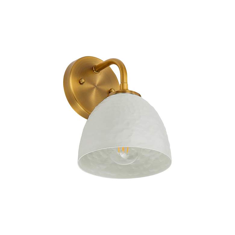 Image 4 Shepard 1-Light Wall Sconce in Modern Brass with Matte White more views