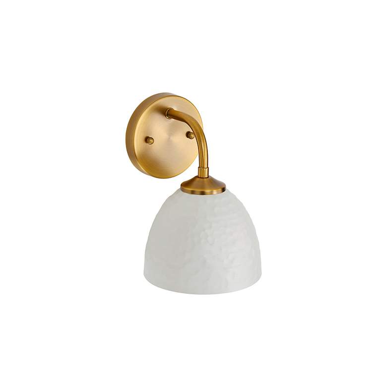 Image 6 Shepard 1-Light Wall Sconce in Modern Brass with Matte White more views