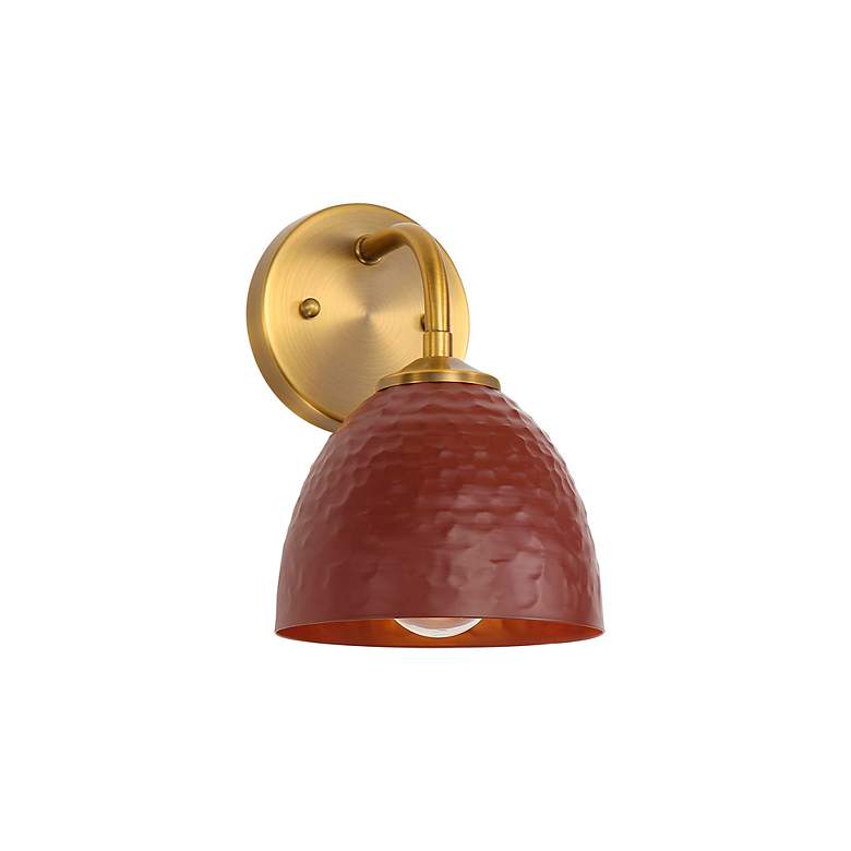 Image 3 Shepard 1-Light Wall Sconce in Modern Brass with Russet Clay more views