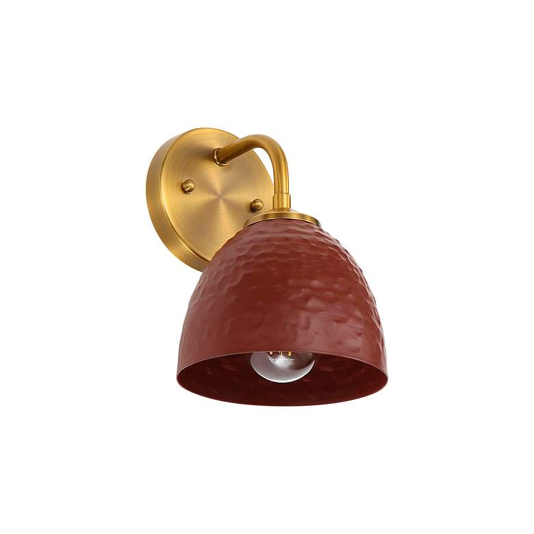 Image 4 Shepard 1-Light Wall Sconce in Modern Brass with Russet Clay more views