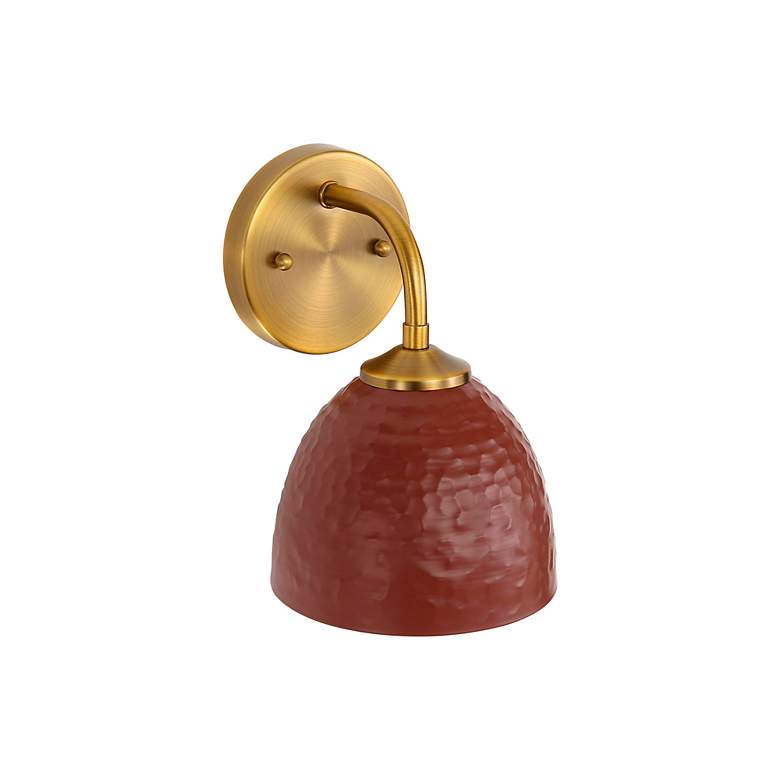 Image 5 Shepard 1-Light Wall Sconce in Modern Brass with Russet Clay more views