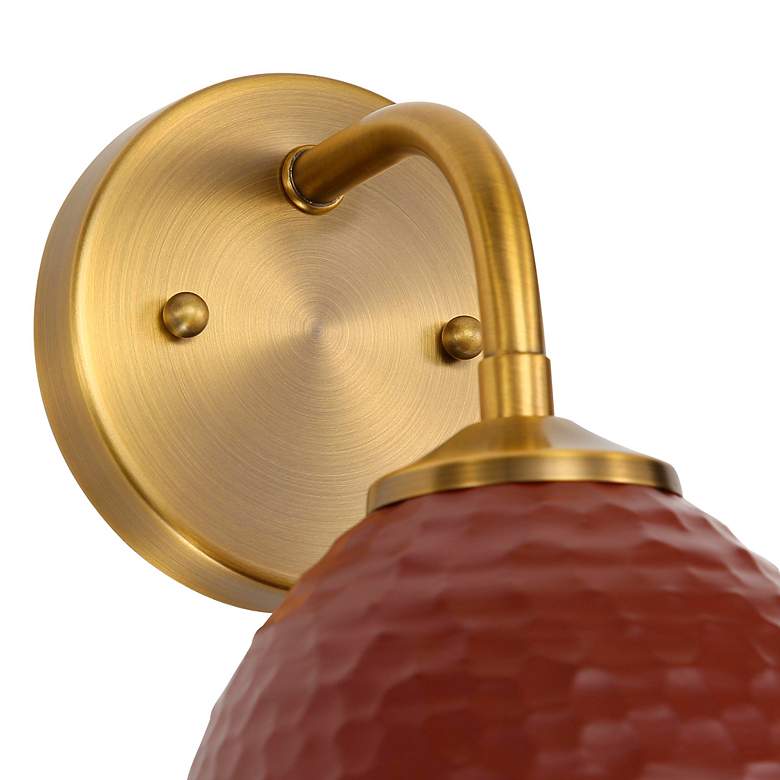 Image 7 Shepard 1-Light Wall Sconce in Modern Brass with Russet Clay more views