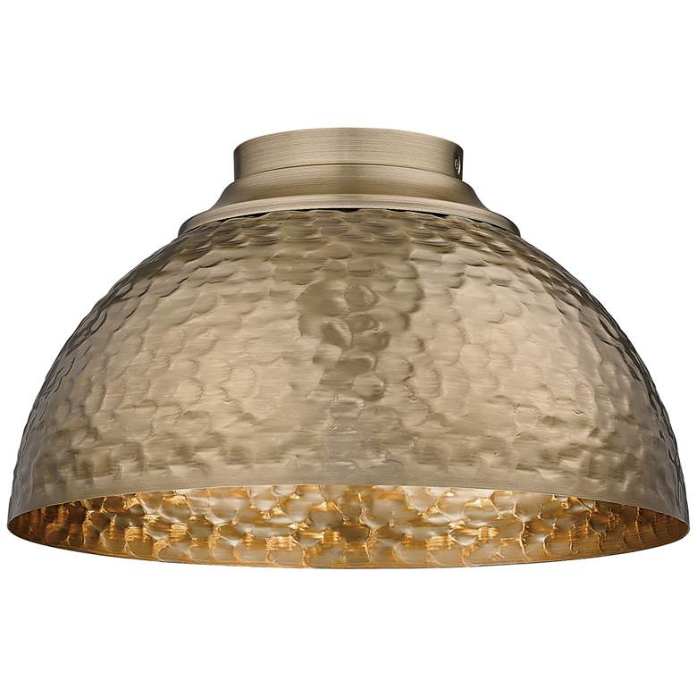 Image 1 Shepard 13 3/4" Wide Flush Mount in Modern Brass with Modern Brass