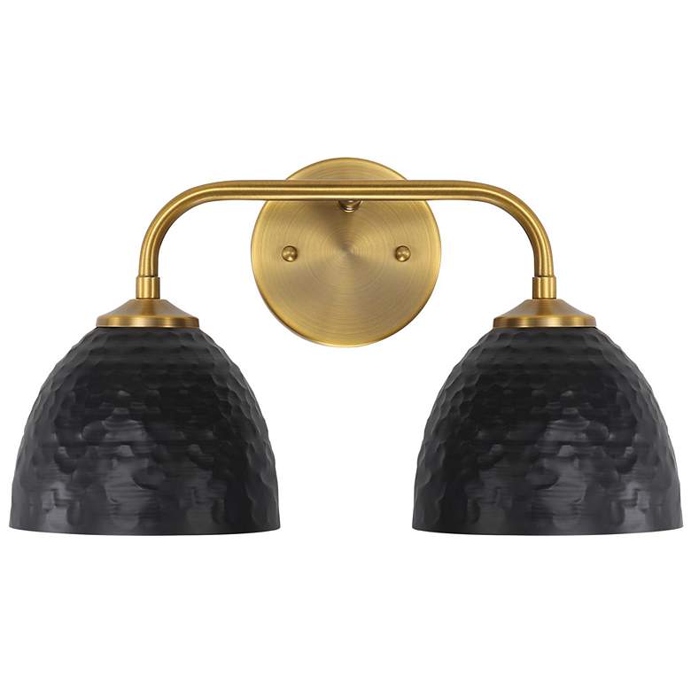 Image 1 Shepard 2-Light Bath Vanity in Modern Brass with Matte Black