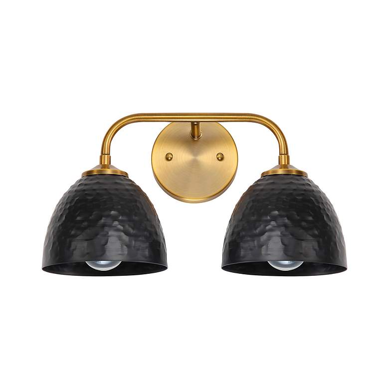Image 2 Shepard 2-Light Bath Vanity in Modern Brass with Matte Black more views