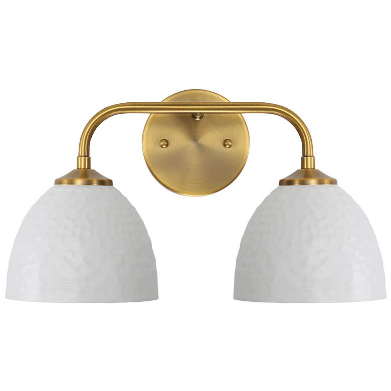 Image 1 Shepard 2-Light Bath Vanity in Modern Brass with Matte White