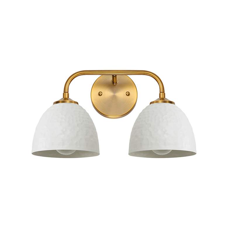 Image 2 Shepard 2-Light Bath Vanity in Modern Brass with Matte White more views
