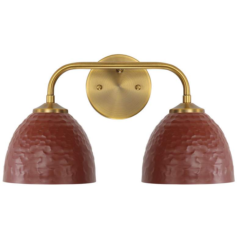 Image 1 Shepard 2-Light Bath Vanity in Modern Brass with Russet Clay