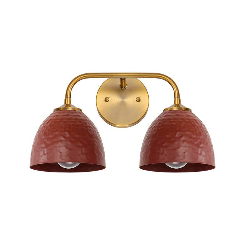 Image 2 Shepard 2-Light Bath Vanity in Modern Brass with Russet Clay more views