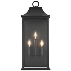 Shepard 25" High Black 3-Light Outdoor Wall Light