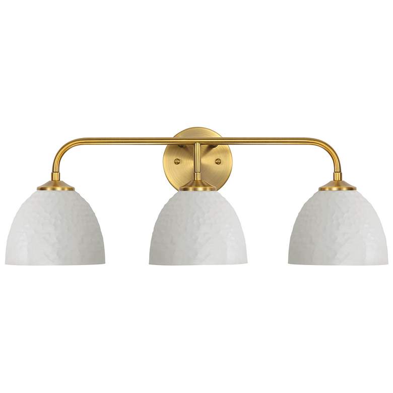 Image 1 Shepard 3-Light Bath Vanity in Modern Brass with Matte White