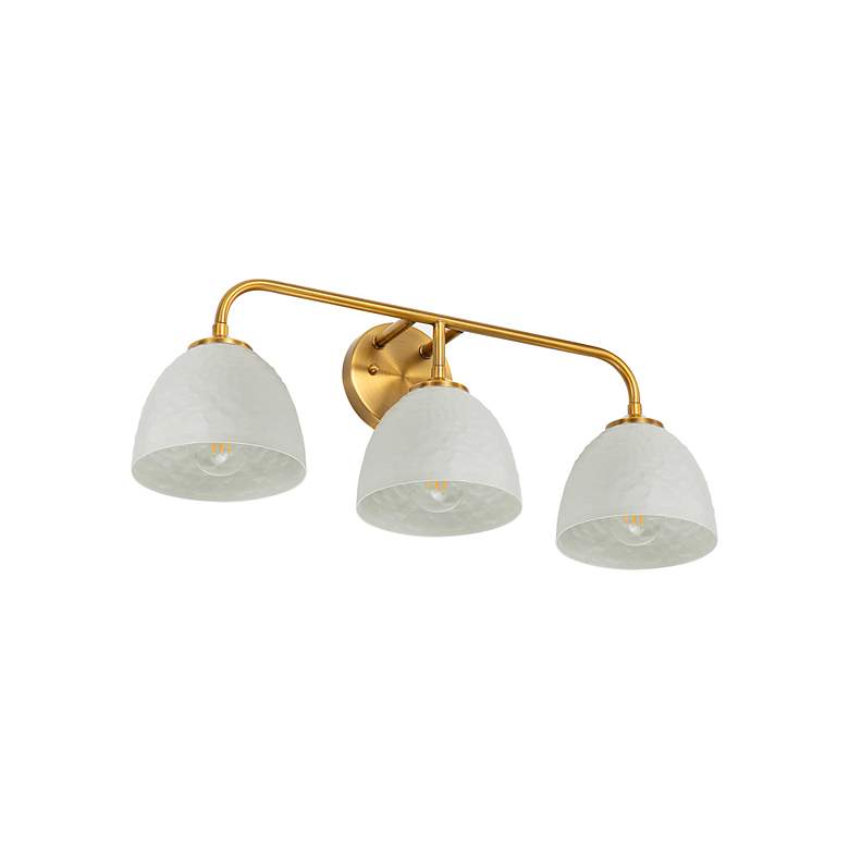 Image 4 Shepard 3-Light Bath Vanity in Modern Brass with Matte White more views