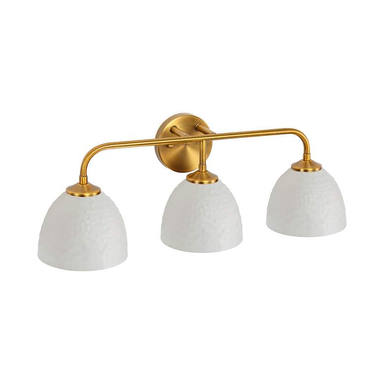 Image 5 Shepard 3-Light Bath Vanity in Modern Brass with Matte White more views