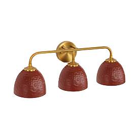 Image5 of Shepard 3-Light Bath Vanity in Modern Brass with Russet Clay more views