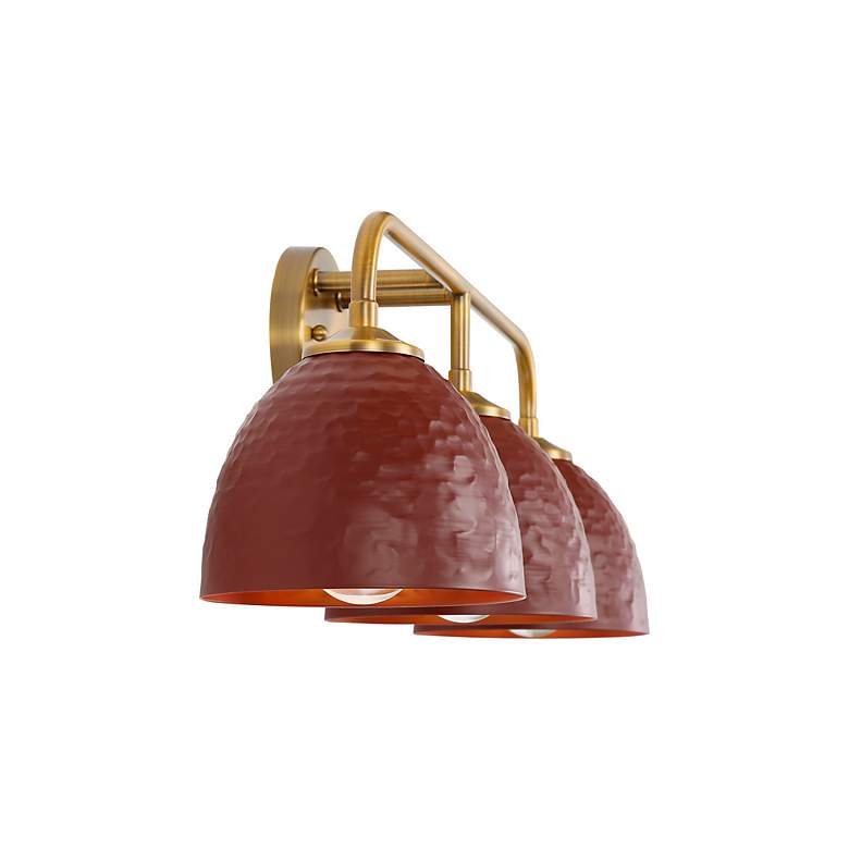 Image 6 Shepard 3-Light Bath Vanity in Modern Brass with Russet Clay more views