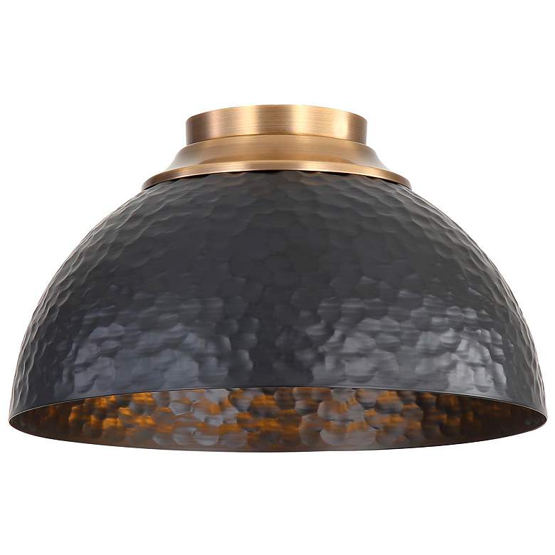 Image 2 Shepard 3-Light Flush Mount in Modern Brass with Matte Black more views