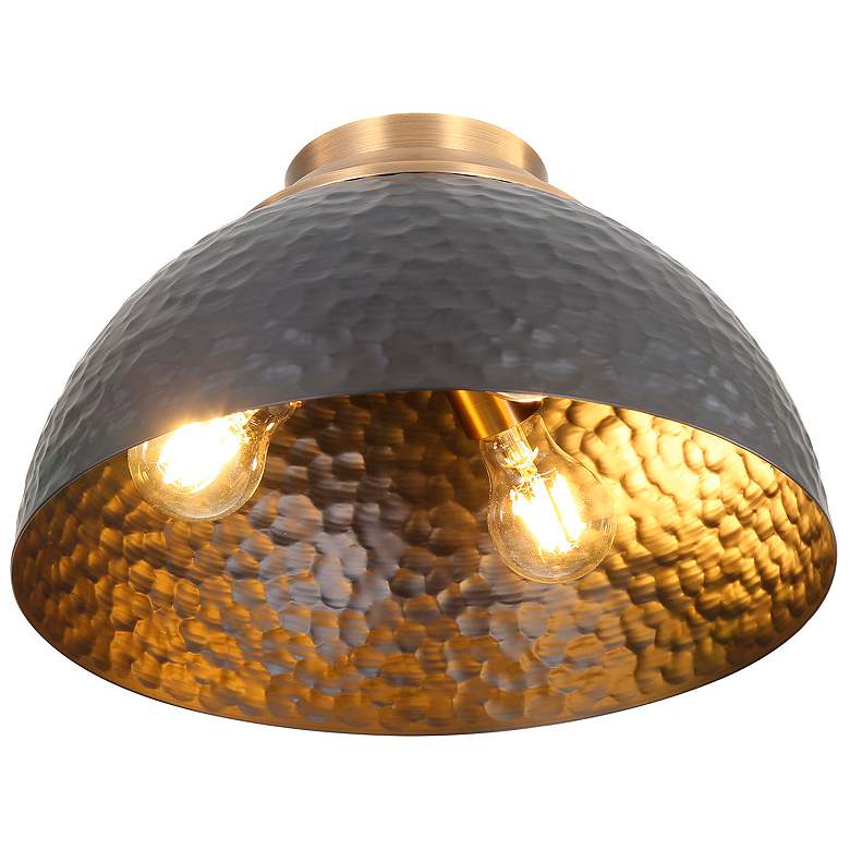 Image 3 Shepard 3-Light Flush Mount in Modern Brass with Matte Black more views