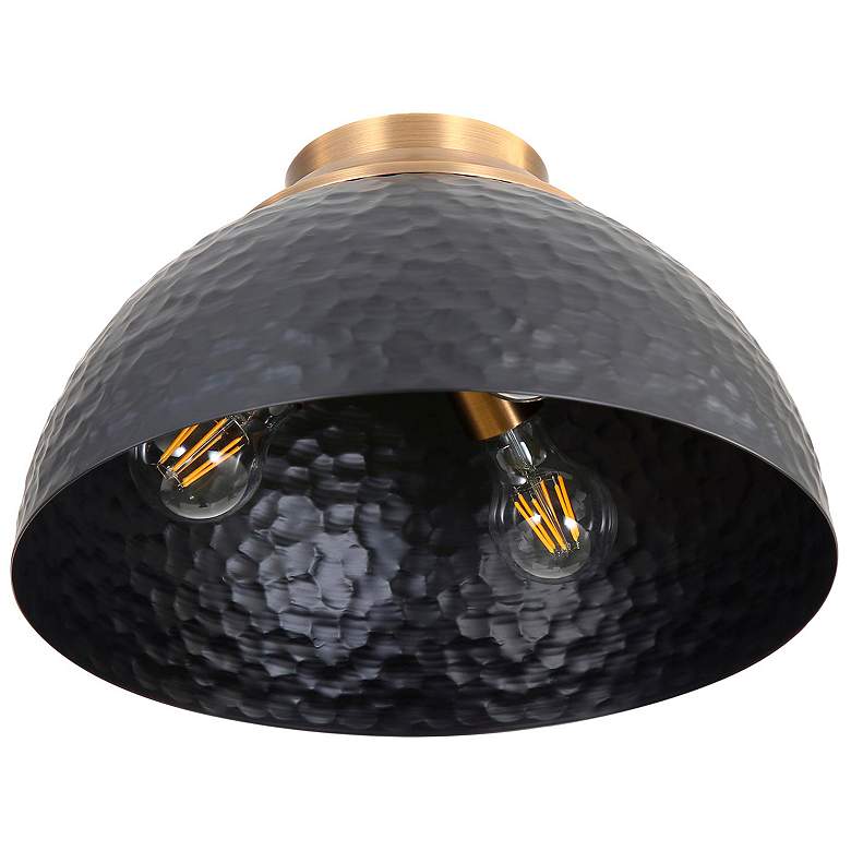 Image 4 Shepard 3-Light Flush Mount in Modern Brass with Matte Black more views