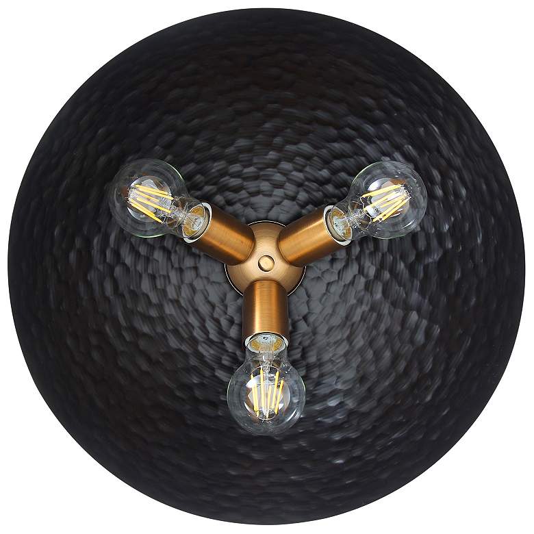 Image 5 Shepard 3-Light Flush Mount in Modern Brass with Matte Black more views