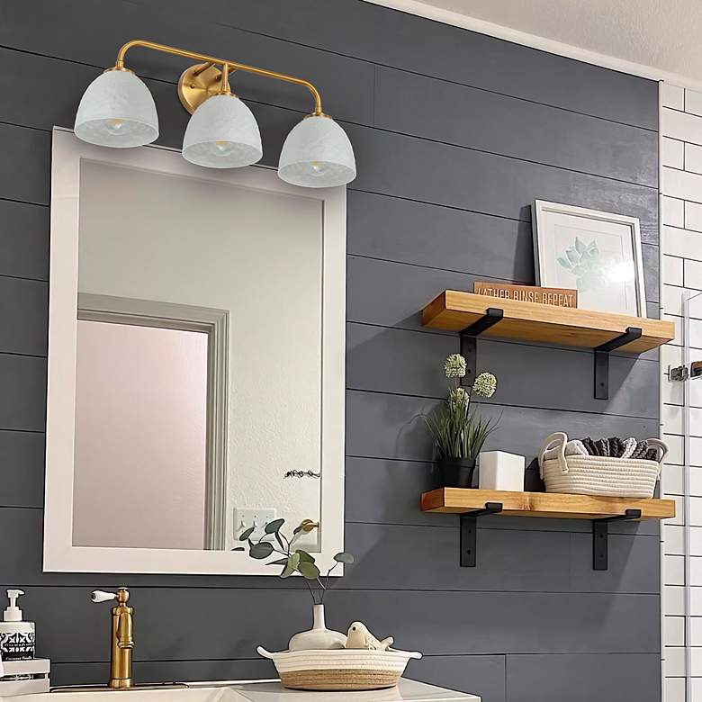 Image 7 Shepard 3-Light Flush Mount in Modern Brass with Matte Black more views