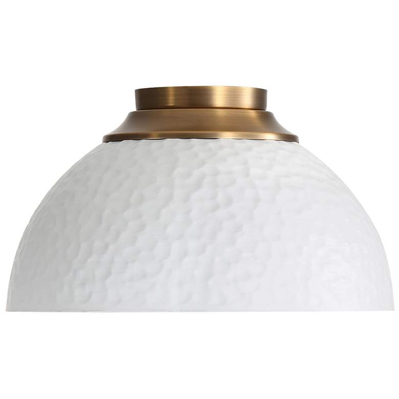 Image 1 Shepard 3-Light Flush Mount in Modern Brass with Matte White