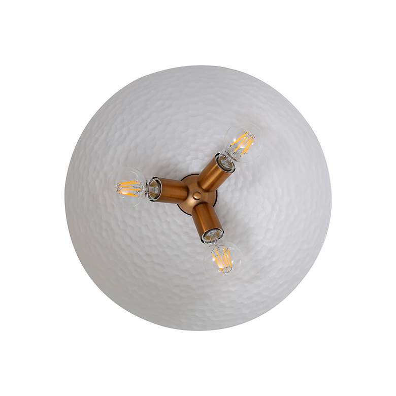 Image 5 Shepard 3-Light Flush Mount in Modern Brass with Matte White more views