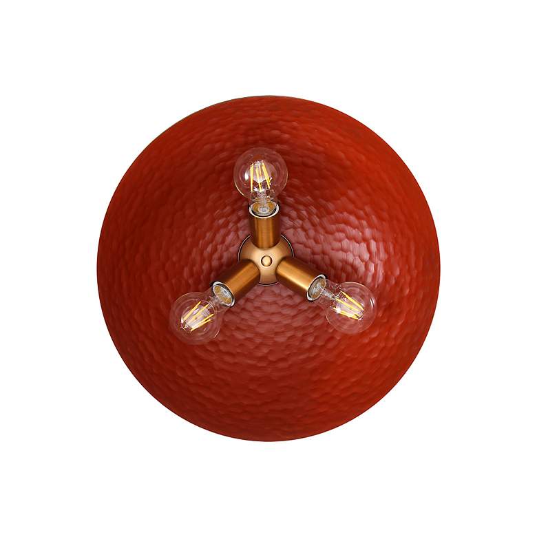 Image 5 Shepard 3-Light Flush Mount in Modern Brass with Russet Clay more views