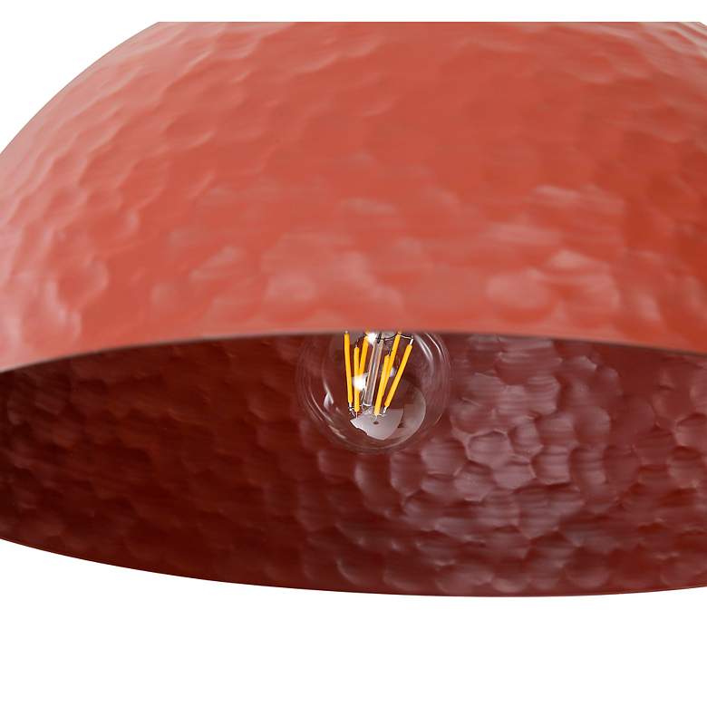 Image 6 Shepard 3-Light Flush Mount in Modern Brass with Russet Clay more views