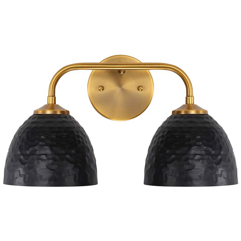 Image 1 Shepard 9"H Modern Brass and Matte Black 2-Light Wall Sconce