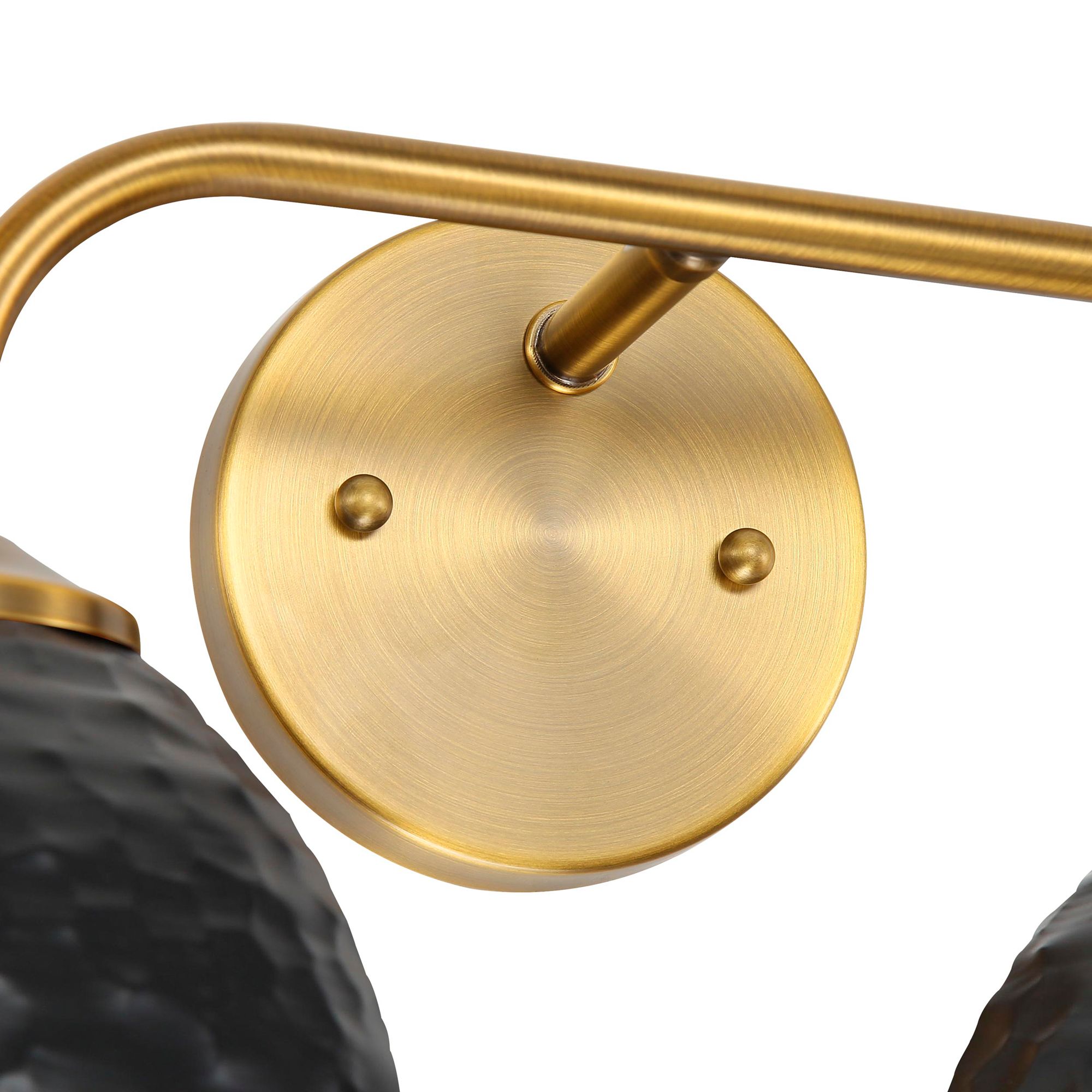 Shepard 9"H Modern Brass and Matte Black 2-Light Wall Sconce