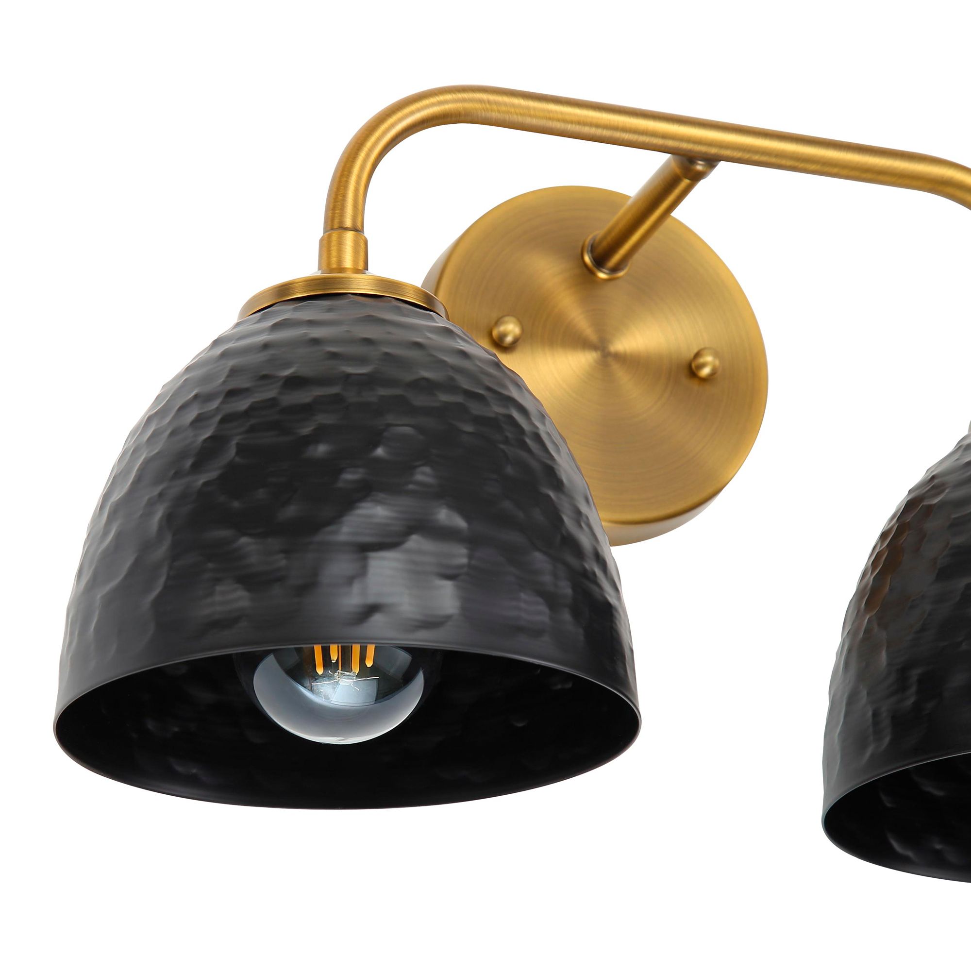 Shepard 9"H Modern Brass and Matte Black 2-Light Wall Sconce