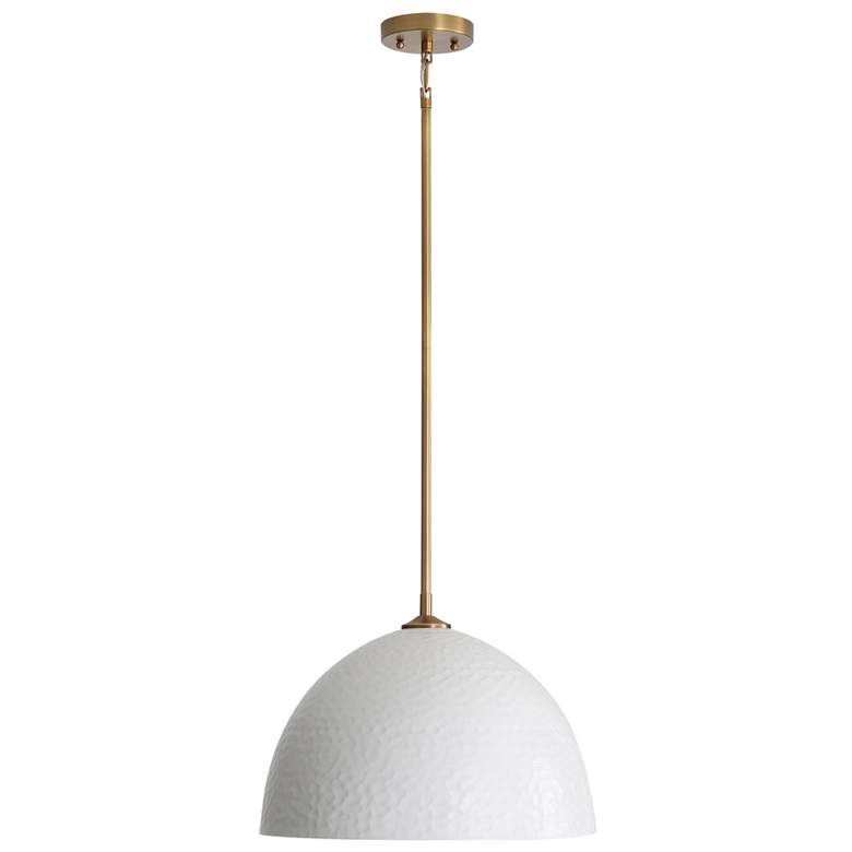 Image 1 Shepard Large Pendant in Modern Brass with Matte White
