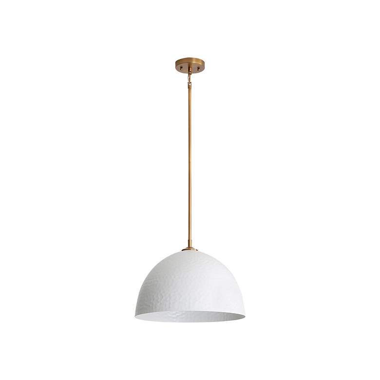 Image 2 Shepard Large Pendant in Modern Brass with Matte White more views
