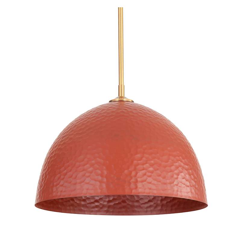 Image 3 Shepard Large Pendant in Modern Brass with Russet Clay more views
