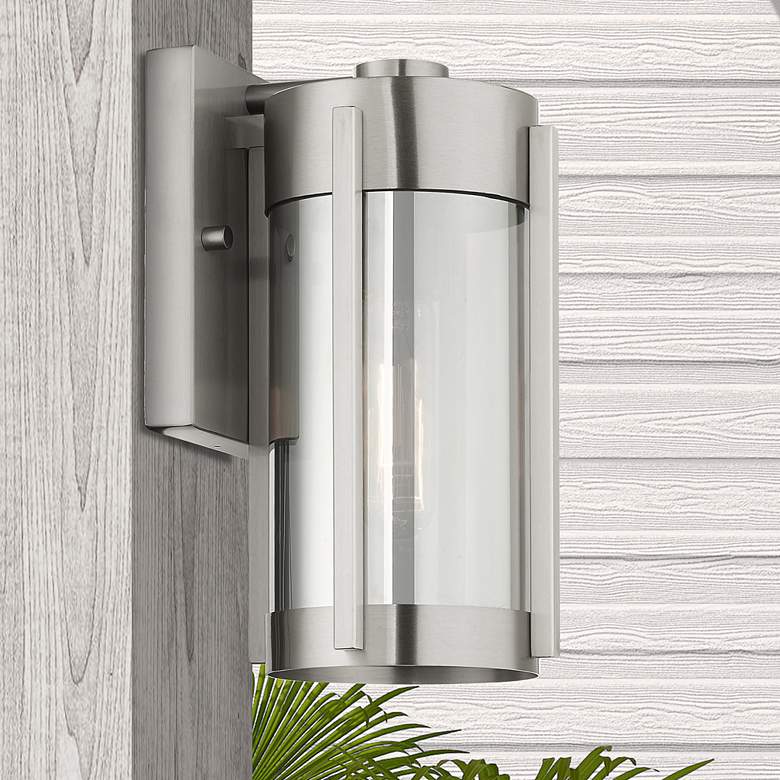 Image 6 Sheridan 10 1/4" High Brushed Nickel Outdoor Wall Light more views