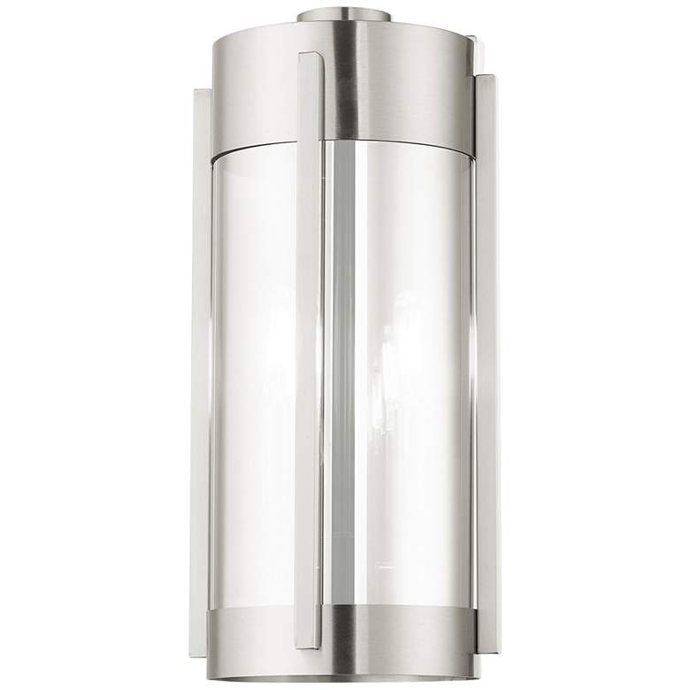 Image 6 Sheridan 16 inch High Brushed Nickel 2-Light Outdoor Wall Light more views
