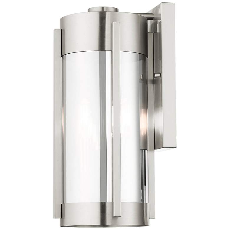 Image 7 Sheridan 16 inch High Brushed Nickel 2-Light Outdoor Wall Light more views