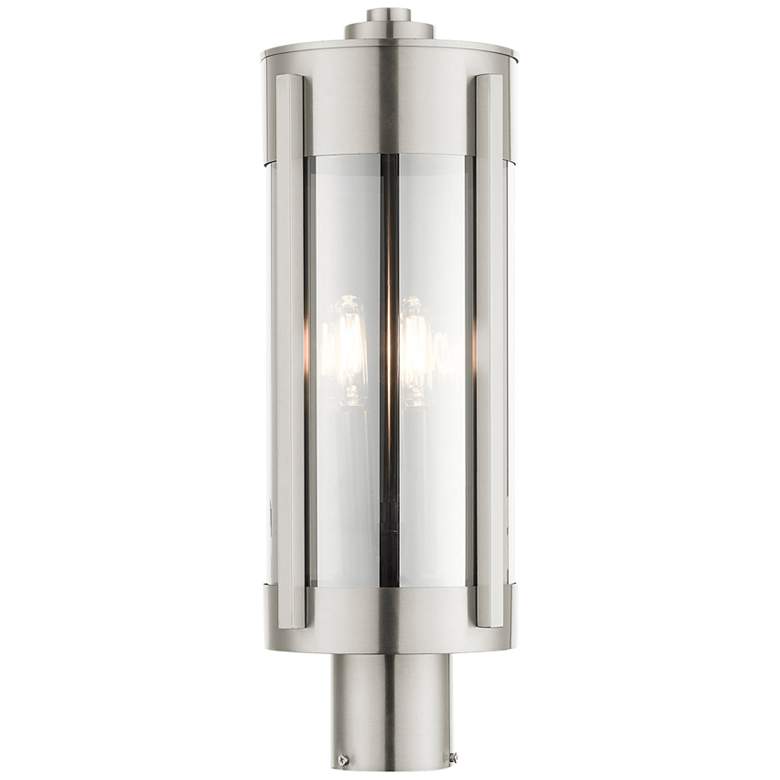 Image 5 Sheridan 18 3/4"H Brushed Nickel 2-Light Outdoor Post Light more views