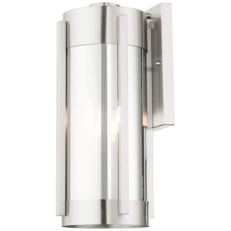 Image 4 Sheridan 18 3/4 inchH Brushed Nickel 3-Light Outdoor Wall Light more views