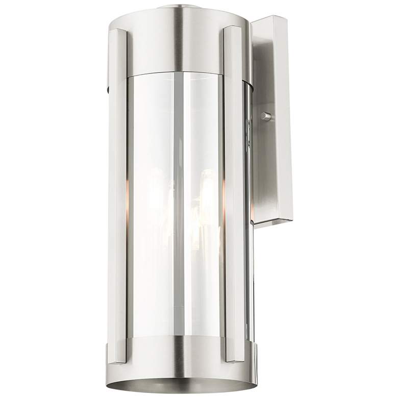 Image 5 Sheridan 18 3/4 inchH Brushed Nickel 3-Light Outdoor Wall Light more views